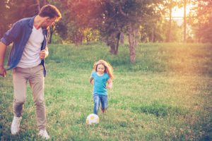 Playing Soccer with dad